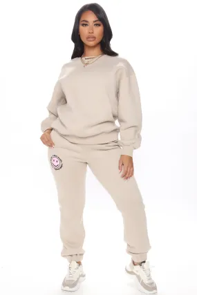 1 800 Smile Happy Face Sweatpants - Khaki