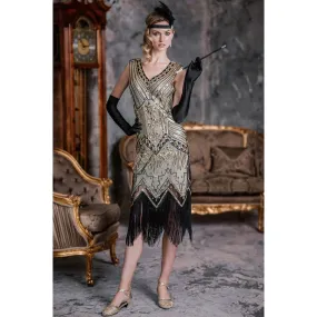 1920s Sequined Dress - Champagne - Hire