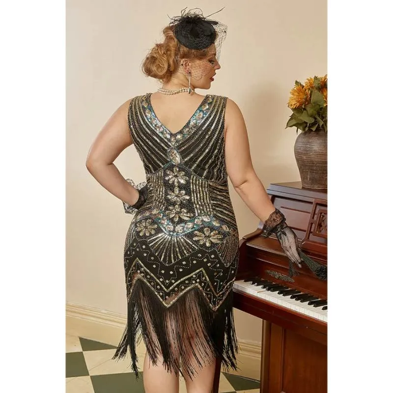 1920s Sequined Dress - Gold - Hire