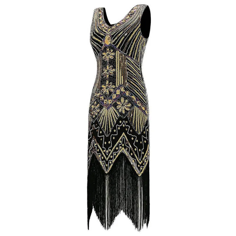 1920s Sequined Dress - Gold - Hire