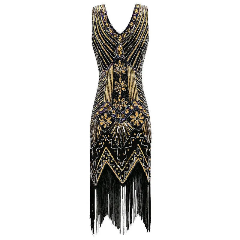 1920s Sequined Dress - Gold - Hire