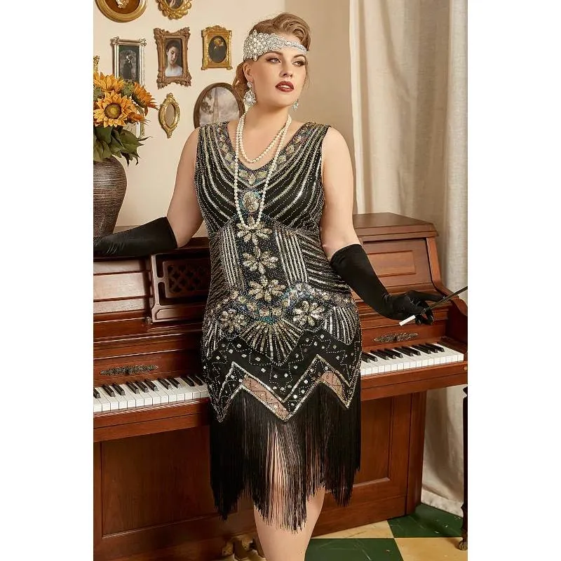 1920s Sequined Dress - Gold - Hire