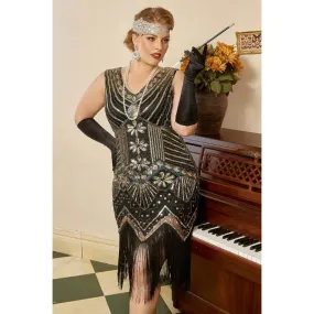 1920s Sequined Dress - Gold - Hire