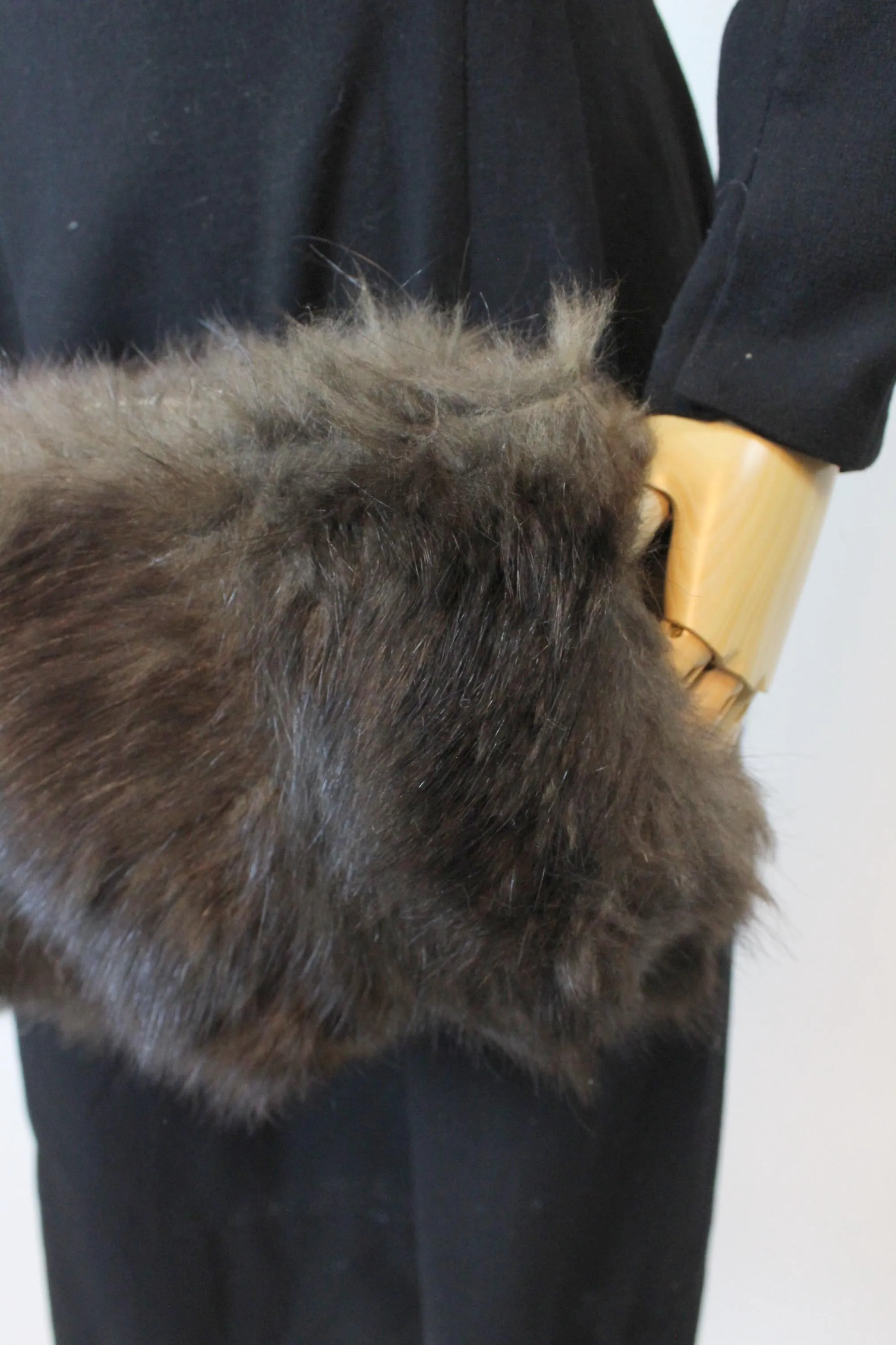 1930s FUR MUFF two in one handbag purse | new fall winter