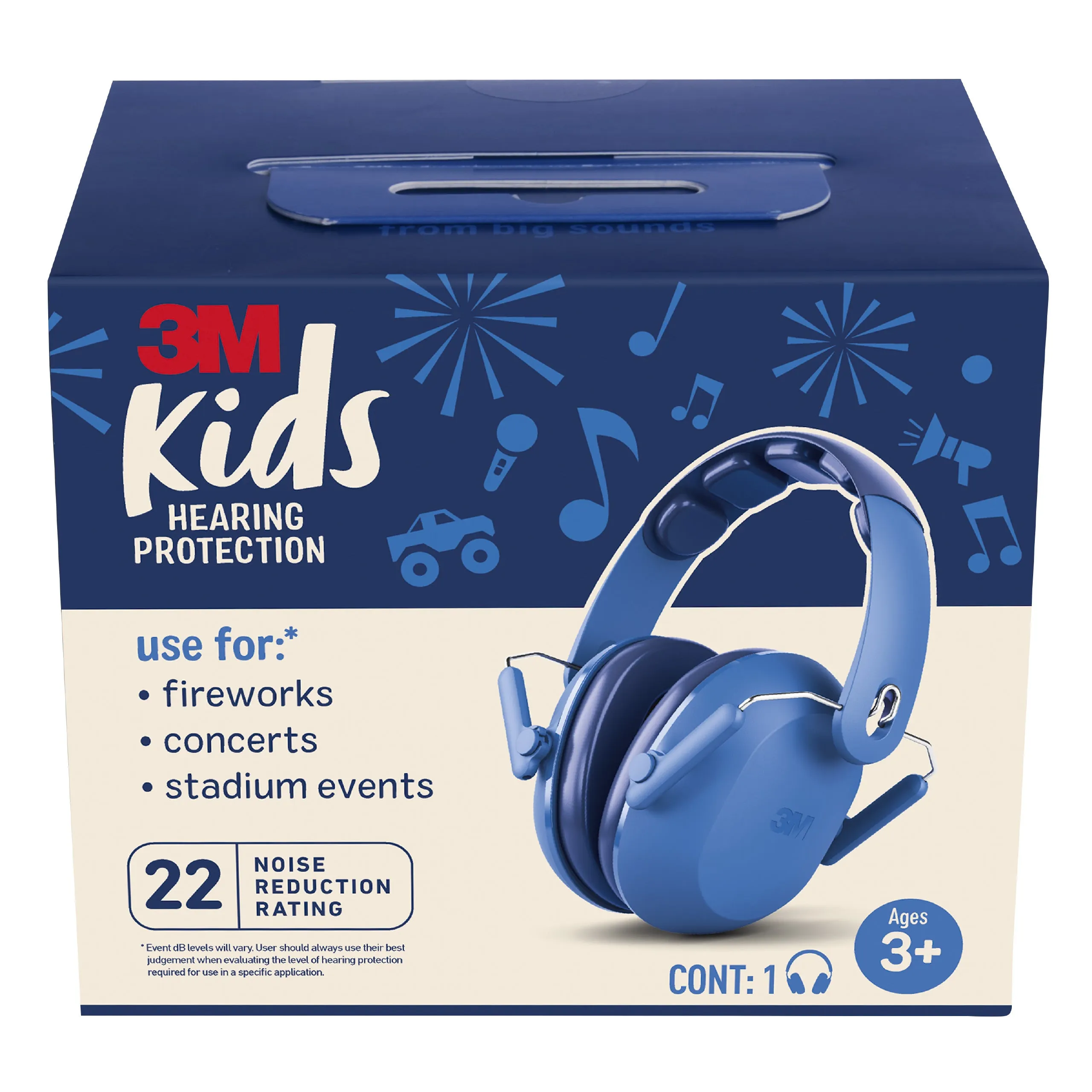 3M Kids Hearing Protection PKIDSB-BLU Blue, 1 Each