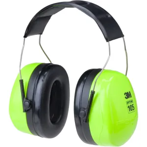 3M PELTOR H10A Optime 105 Over-the-Head Earmuffs, Hi-Visibility Green, Universal, 1 Each