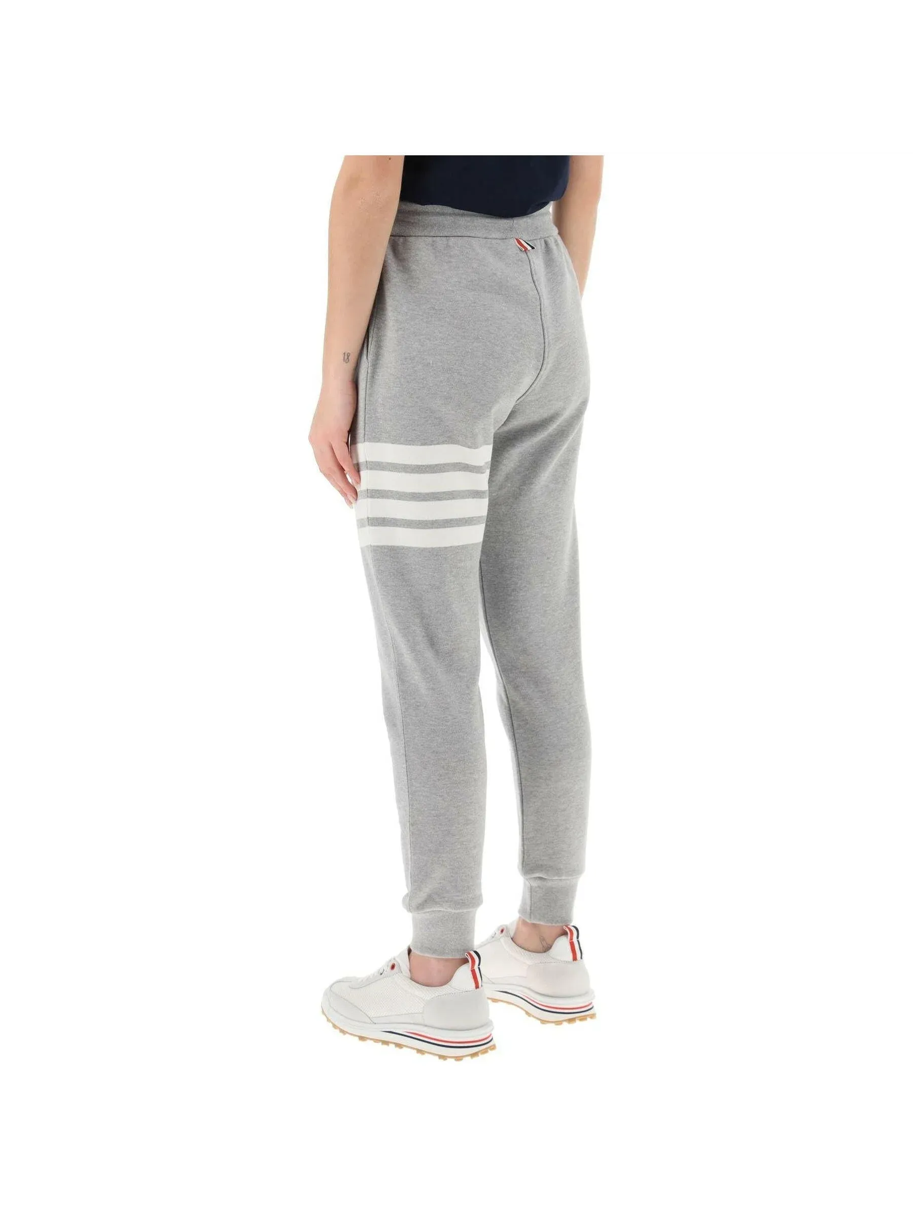 4 Bar Striped Cotton Sweatpants