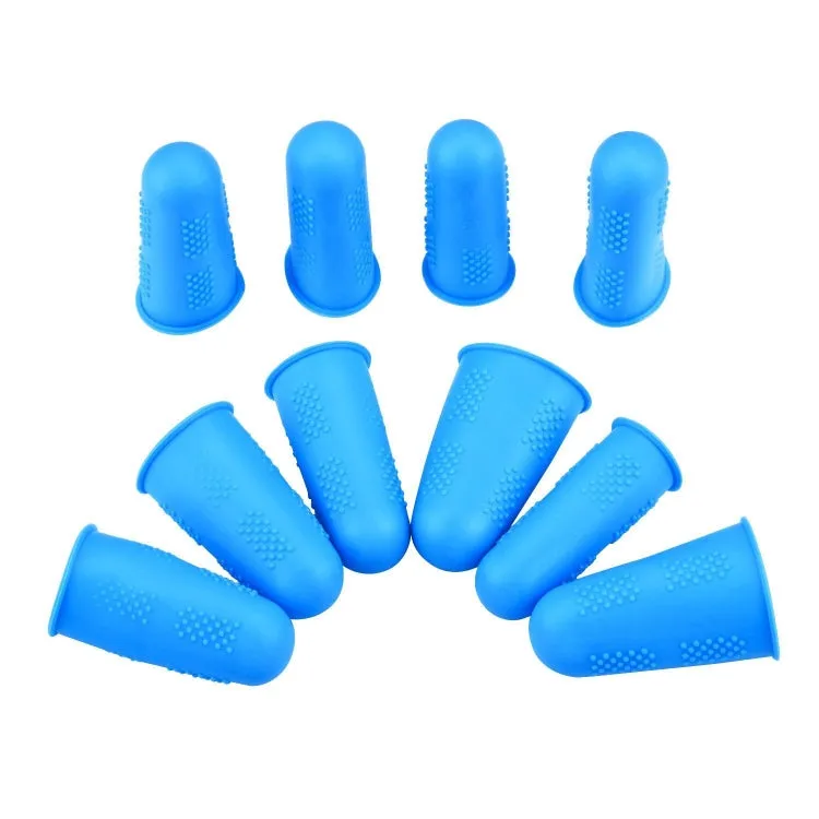 4 Sets Anti-scalding Non-slip High Temperature Resistant Silicone Finger Cuff With Particles(Blue)