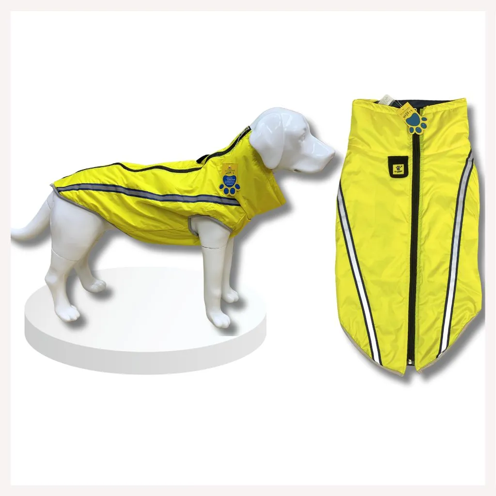 A a Pets' Luxurious Rain & Wind' Protector Jacket for Dogs - Yellow