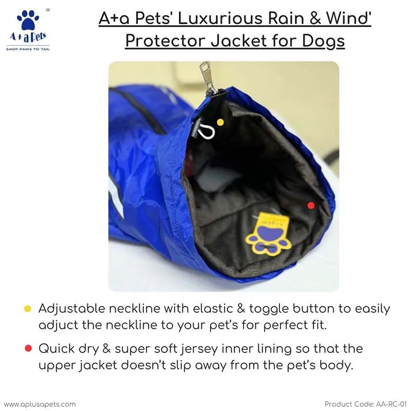 A a Pets' Luxurious Rain & Wind' Protector Jacket for Dogs - Yellow