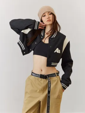 ACMEAURA Cropped Varsity Jacket