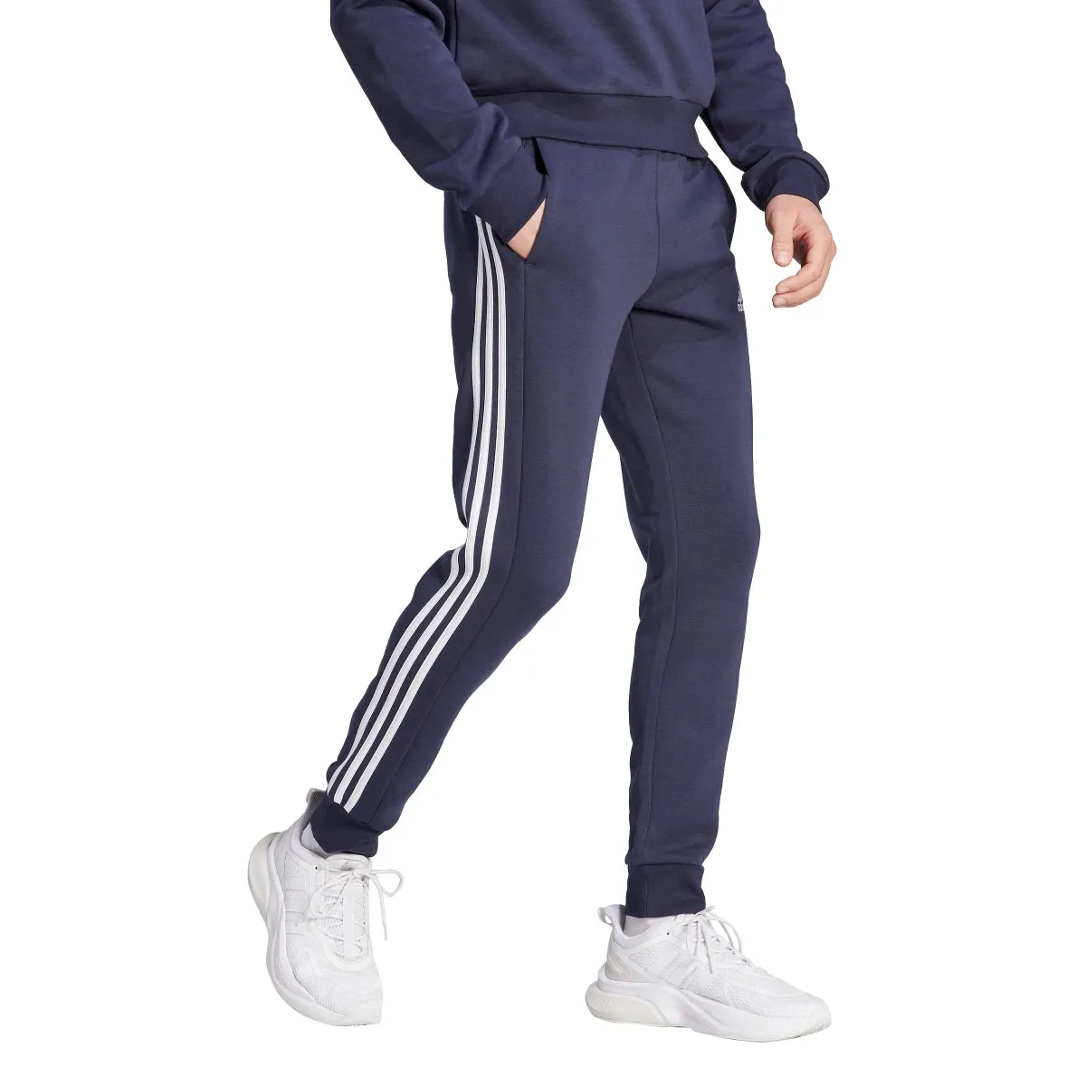 adidas Men's Essentials Tapered 3-Stripes Fleece Pants (Tall)