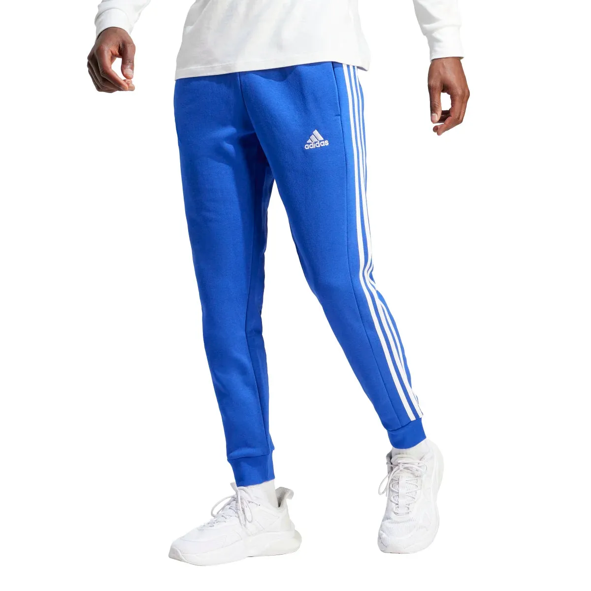 adidas Men's Essentials Tapered 3-Stripes Fleece Pants (Tall)