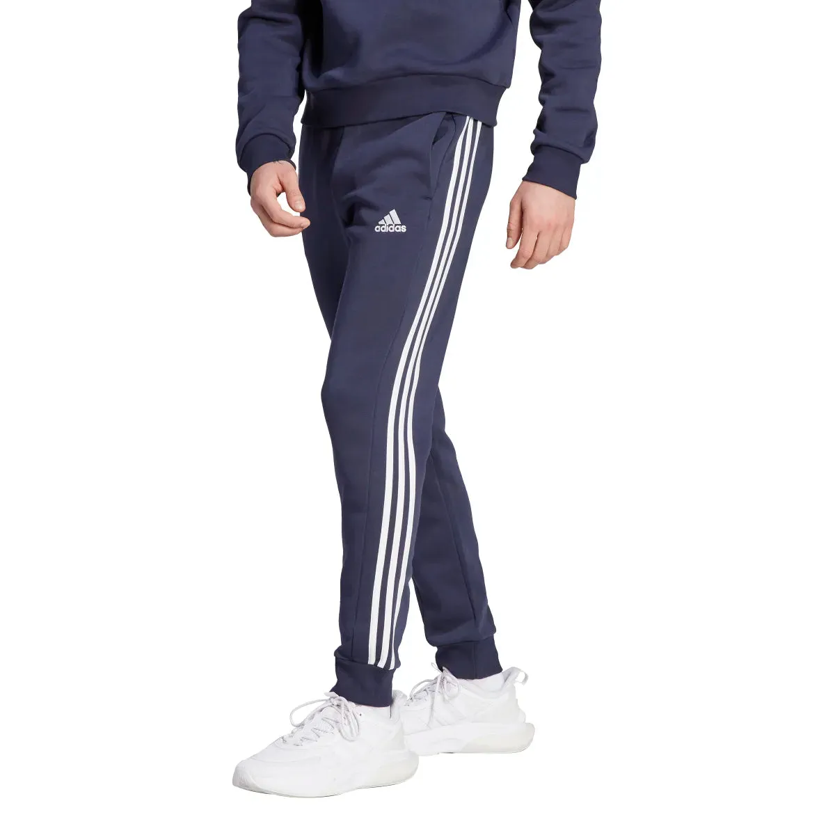 adidas Men's Essentials Tapered 3-Stripes Fleece Pants (Tall)