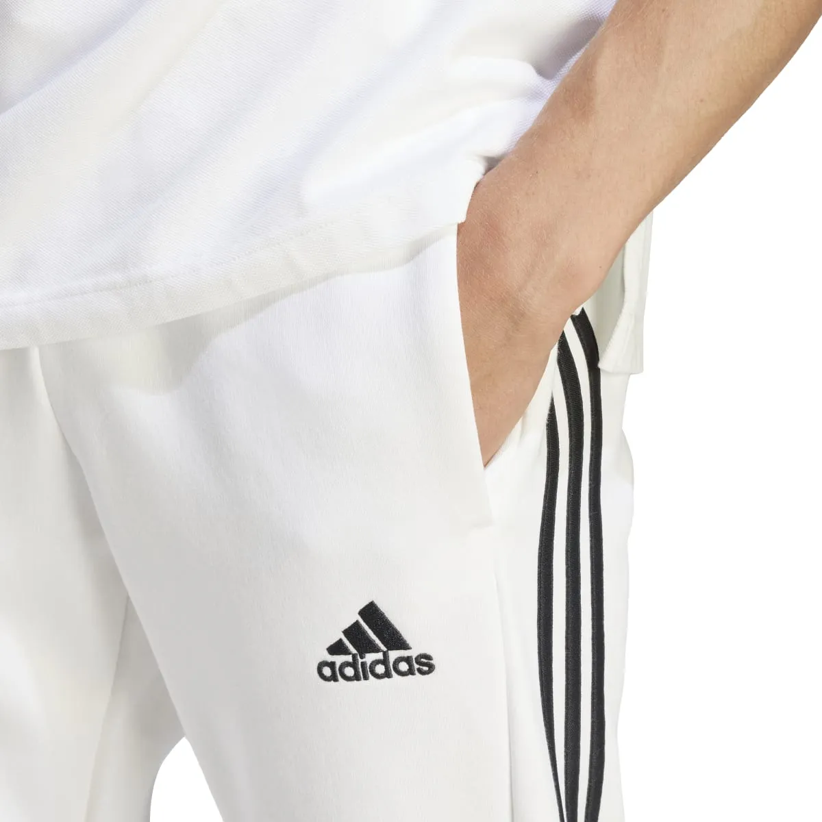 adidas Men's Essentials Tapered 3-Stripes Fleece Pants (Tall)