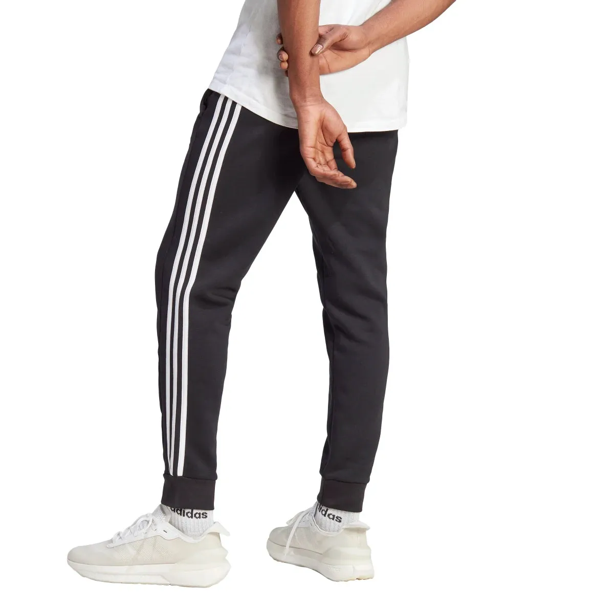 adidas Men's Essentials Tapered 3-Stripes Fleece Pants (Tall)