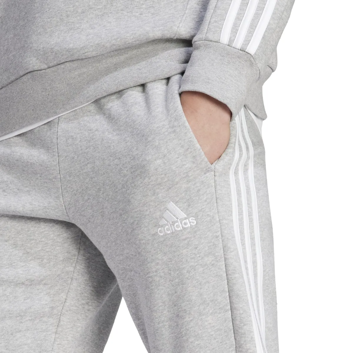 adidas Men's Essentials Tapered 3-Stripes Fleece Pants (Tall)