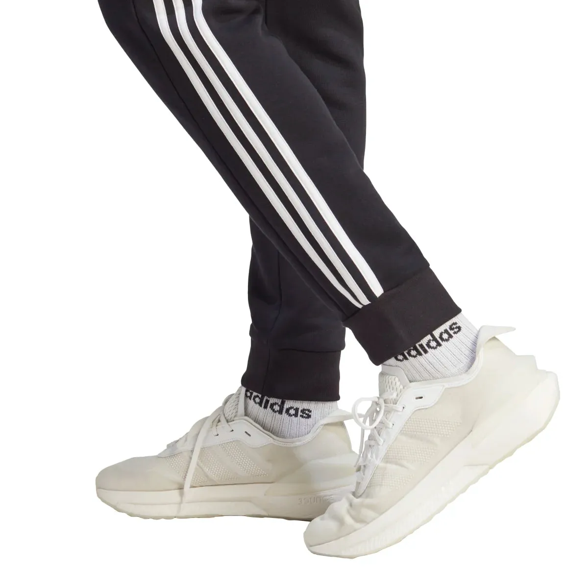 adidas Men's Essentials Tapered 3-Stripes Fleece Pants (Tall)