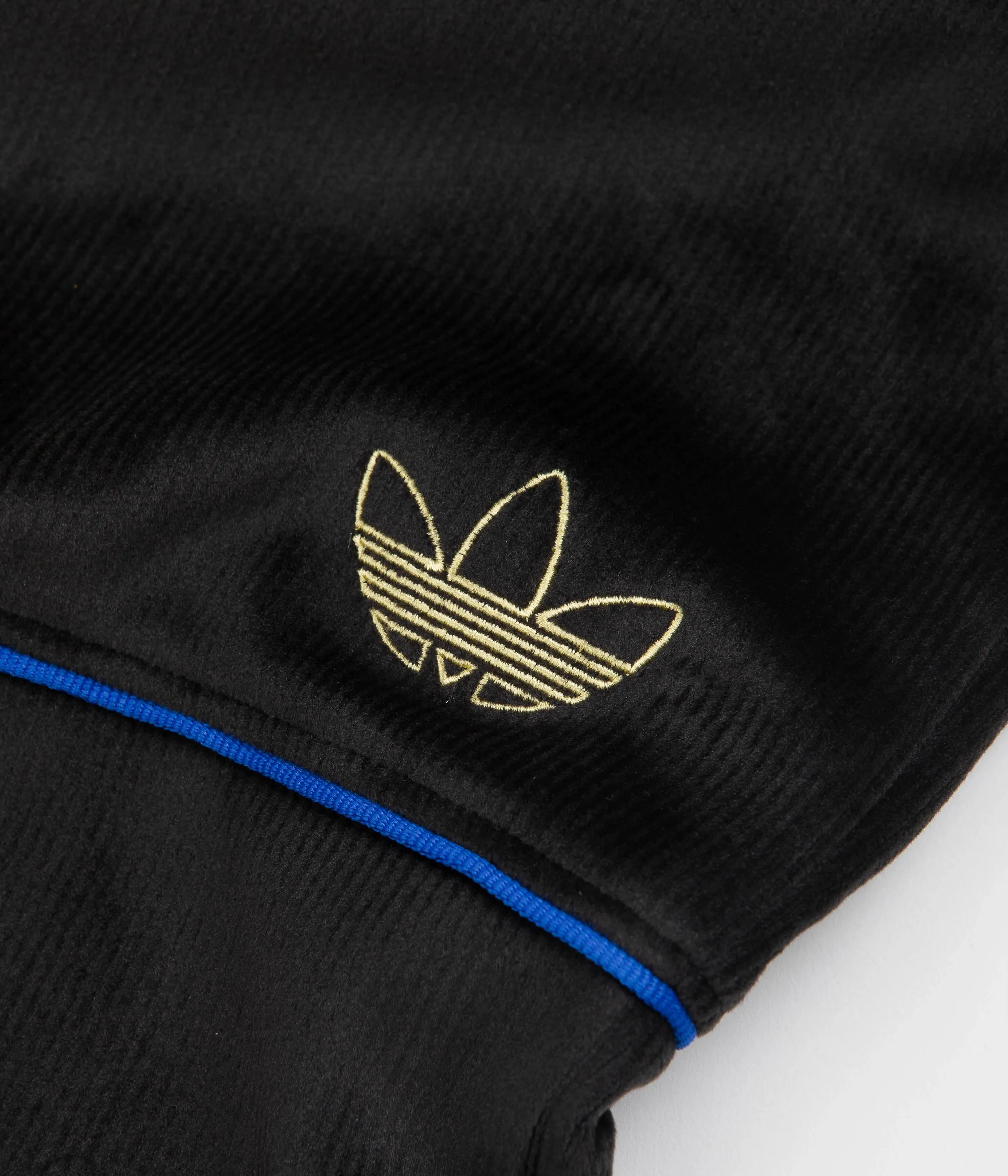 Adidas TJ Velour Sweatpants - Black / Bluebird / Gold