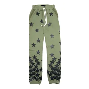 Amiri x Chemist Leather Star Sweatpants Green