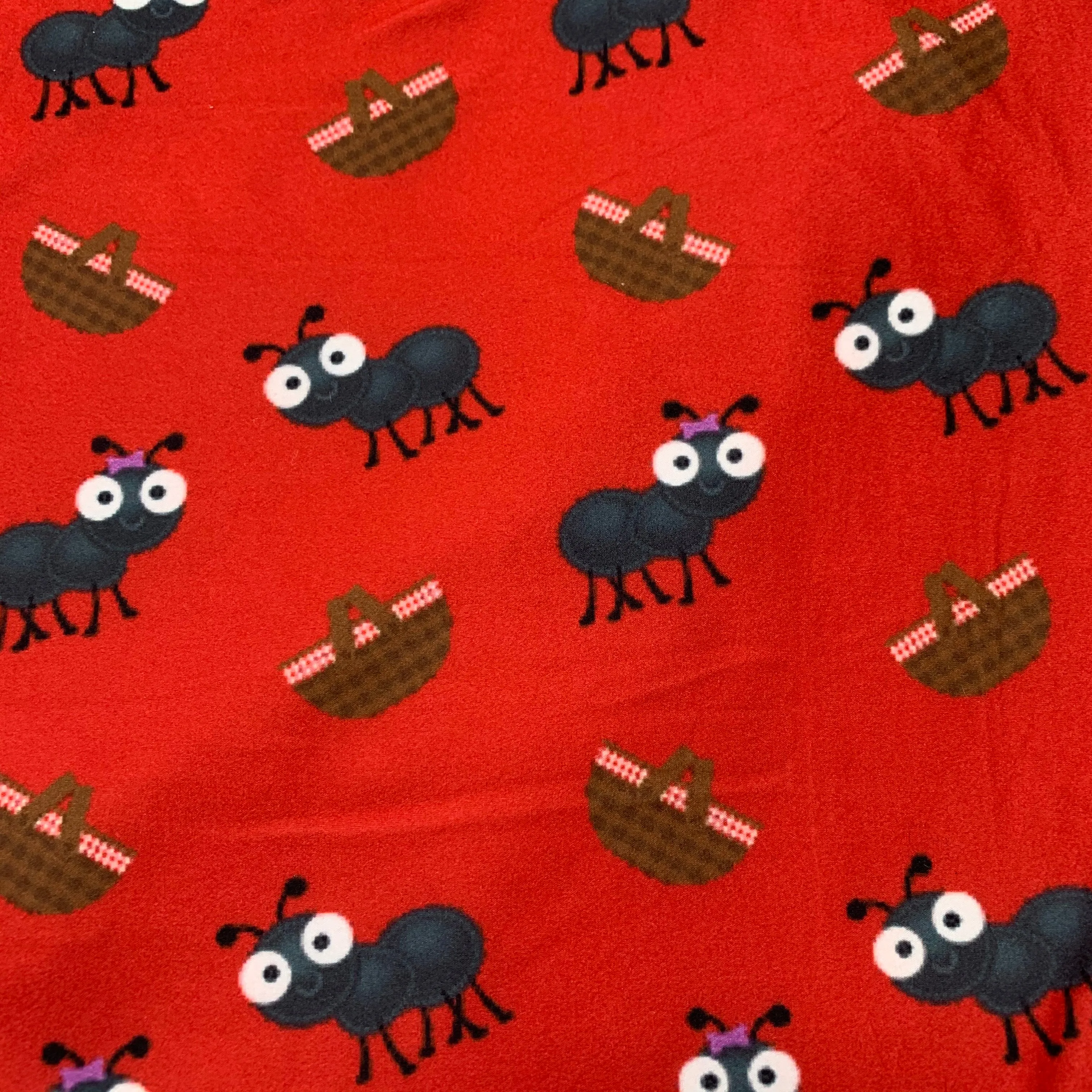 Ants On Pants Print Red Capri Leggings