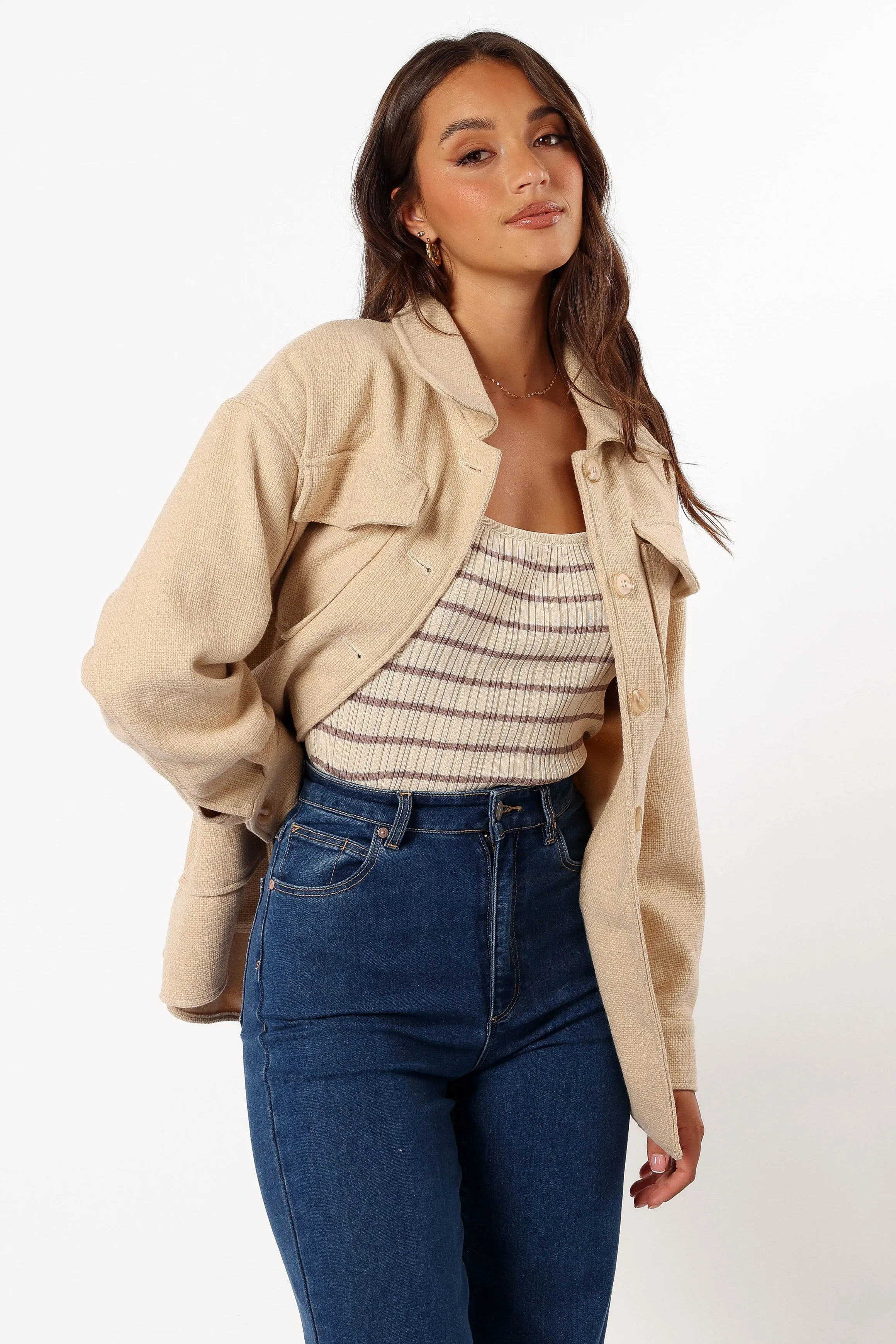 Arlow Tie Front Shacket - Cream