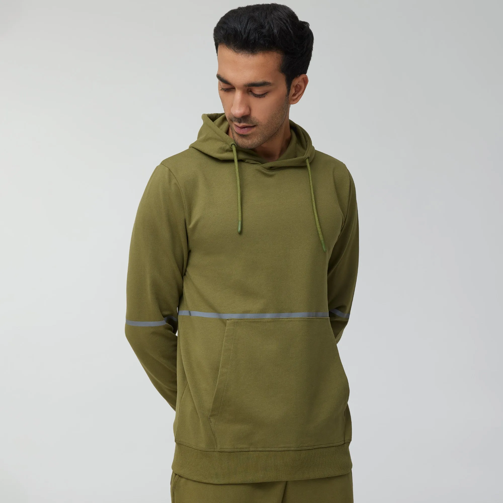 Ascent French Terry Cotton Blend Hoodie and Joggers Co-Ord Olive Green