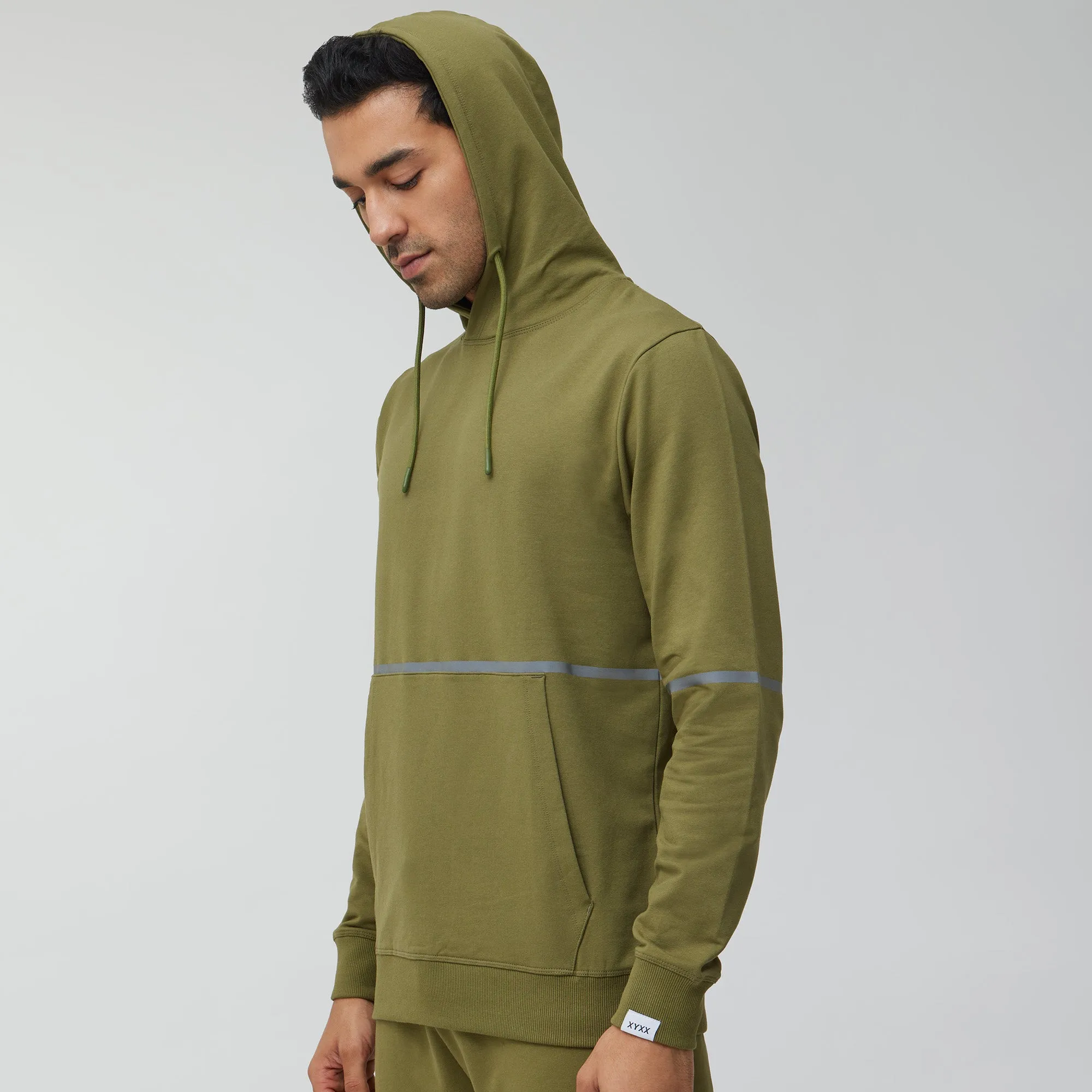 Ascent French Terry Cotton Blend Hoodie and Joggers Co-Ord Olive Green