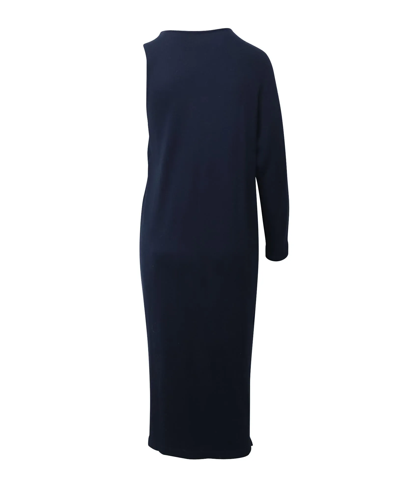 Asymmetrical Navy Blue Wool Dress for Elegant Evenings by The Row