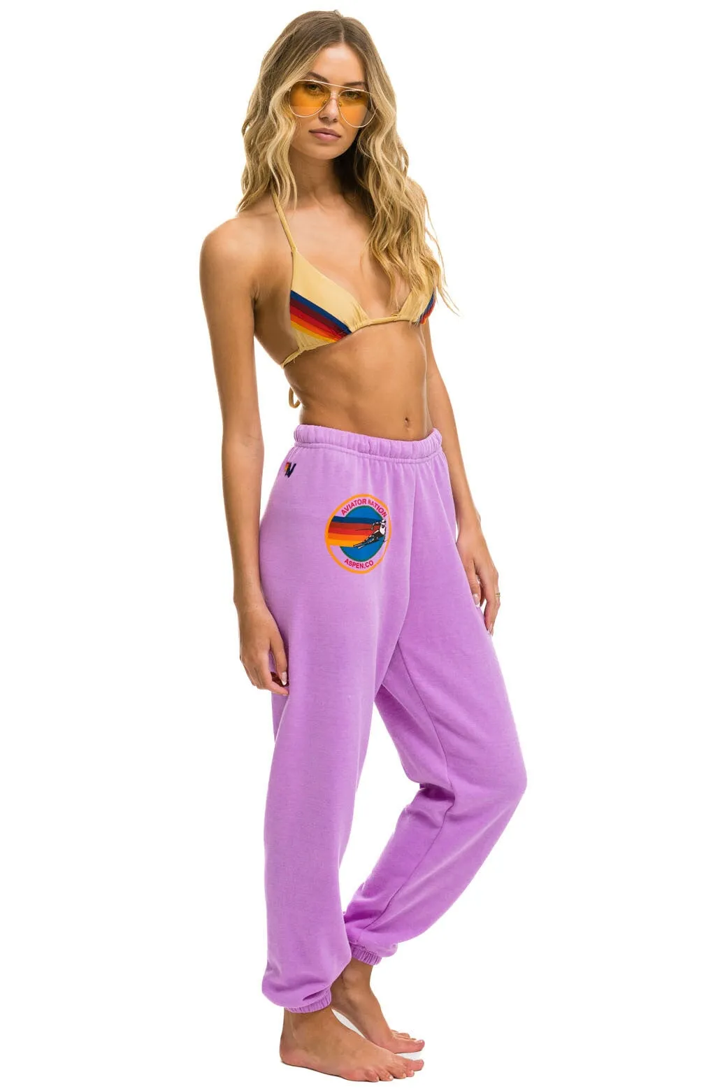 AVIATOR NATION ASPEN SWEATPANTS - NEON PURPLE