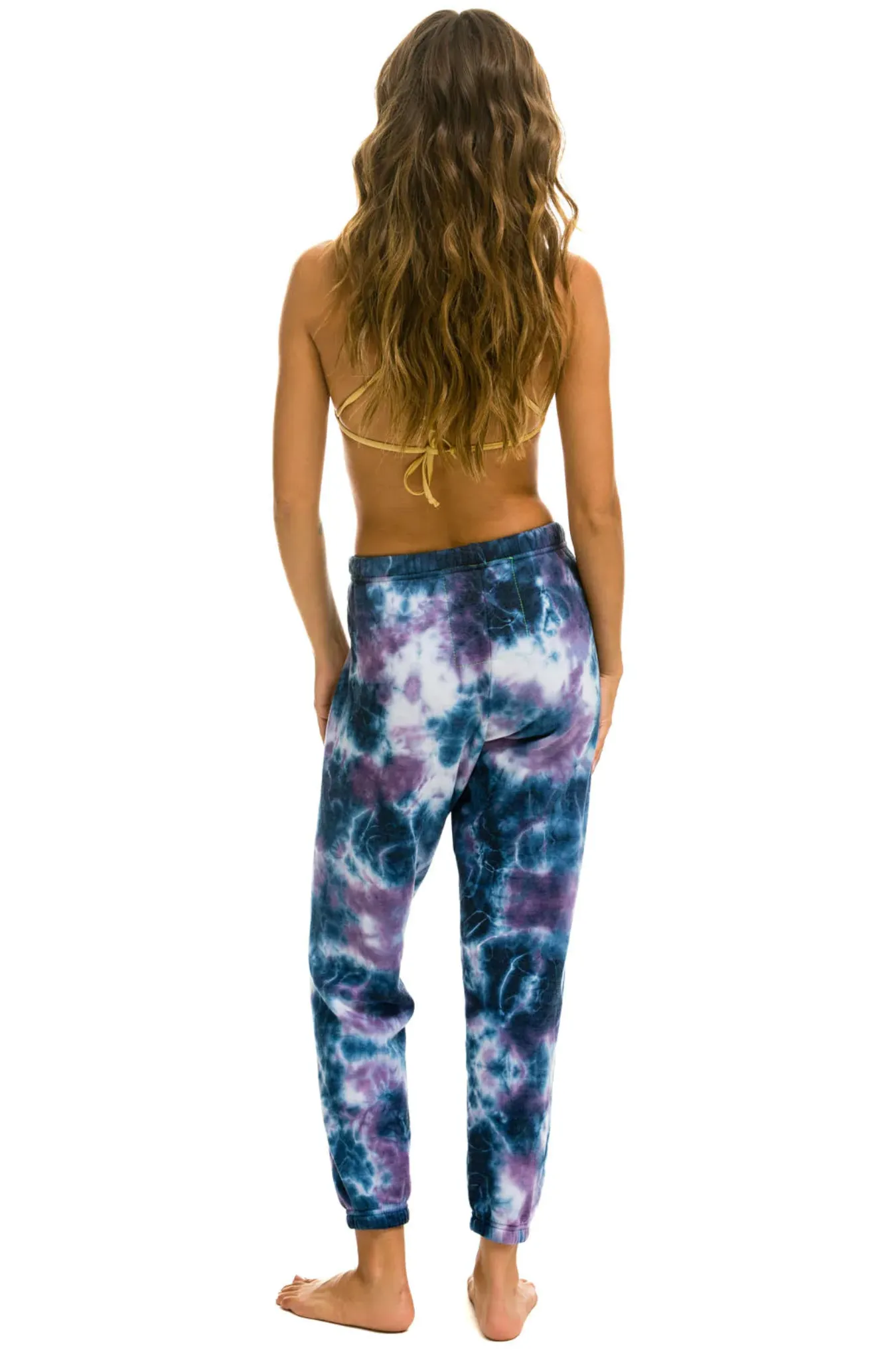 AVIATOR NATION HAND DYED WOMENS SWEATPANTS - TIE DYE BLUE PURPLE