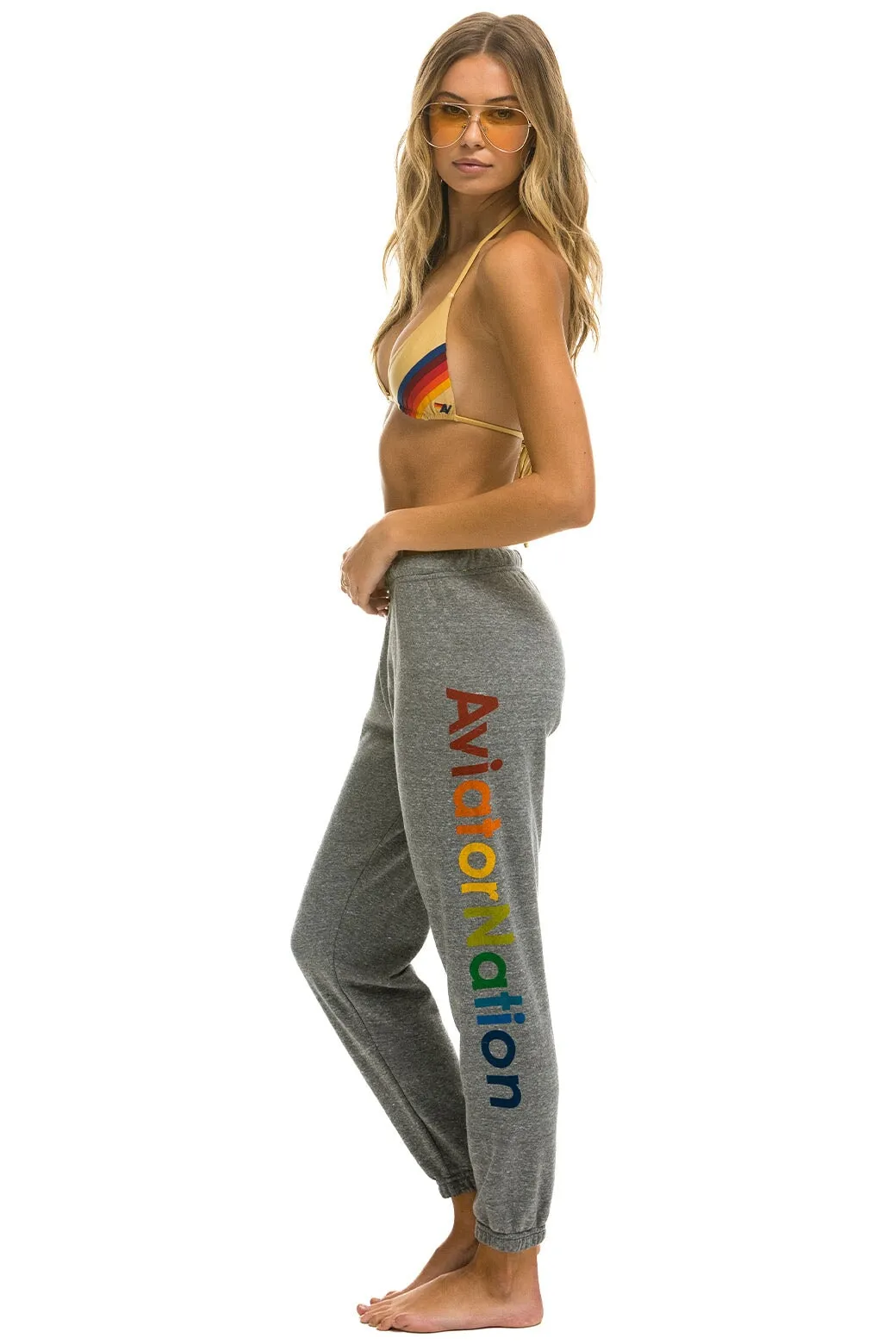 AVIATOR NATION MALIBU SWEATPANTS - HEATHER GREY