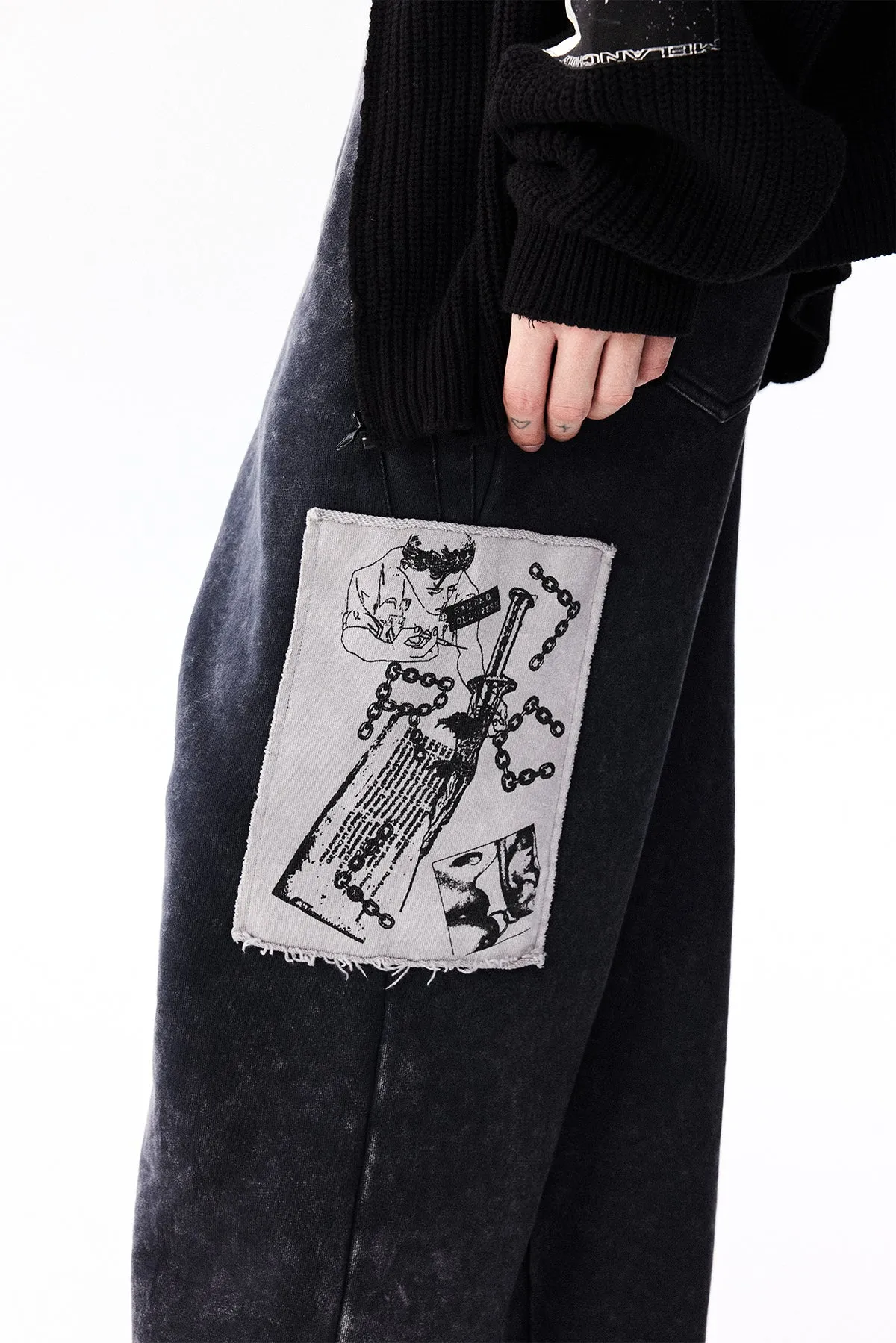 Badge Patch Washed Sweatpants