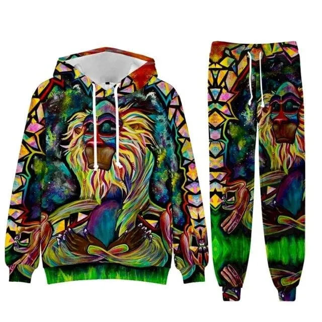 Baroque Church Luxury Men's Tracksuit Hoodies Pants Jogging Sweatpants Sets Winter Fleece Jogger Sports Suit Sweatshirt