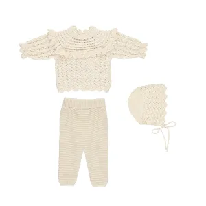 Bebe Organic Silvia Knit Set Cream