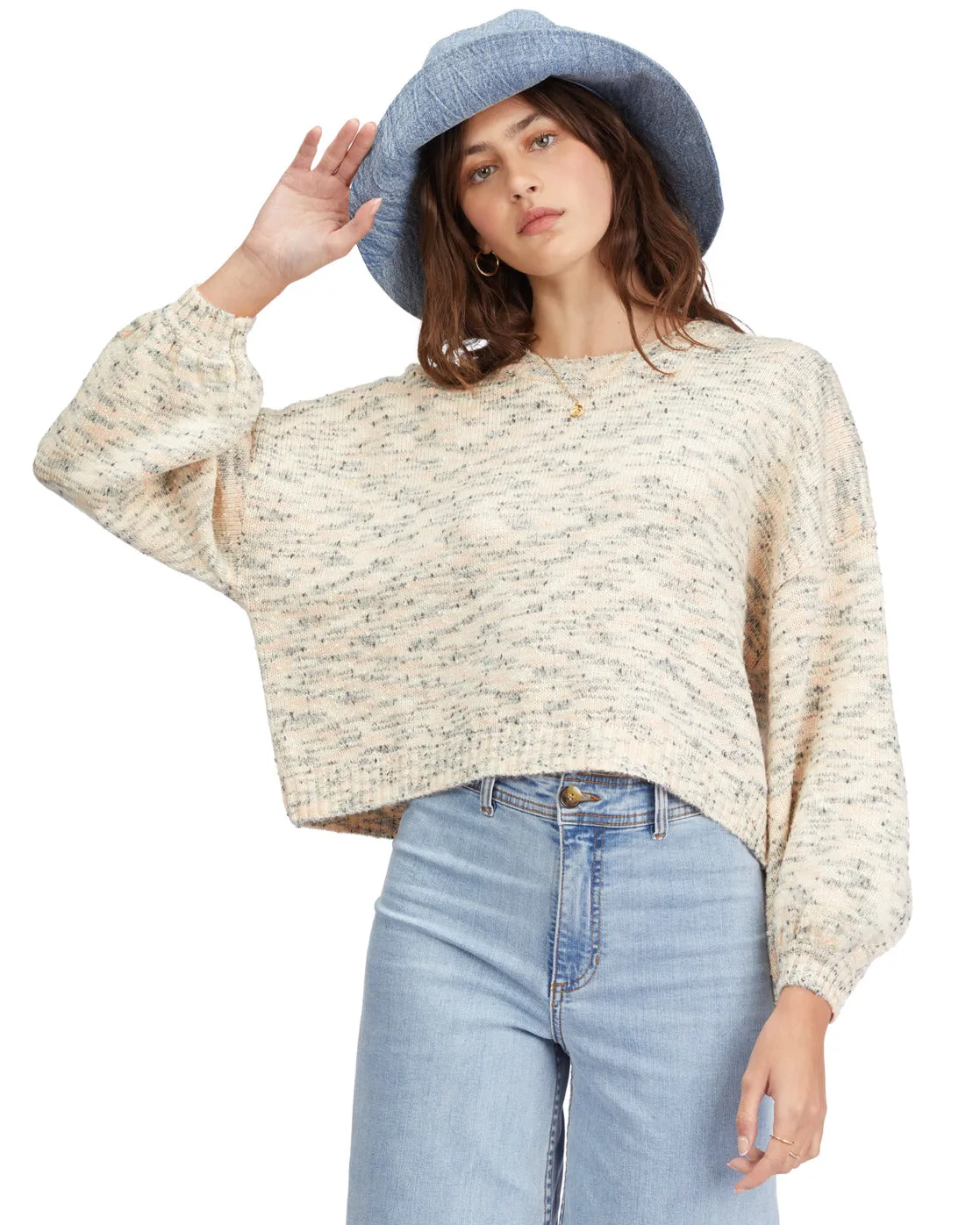 Billabong Party Waves Sweater-Antique White