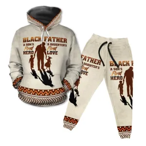 Black Father All-over Hoodie And Joggers Set