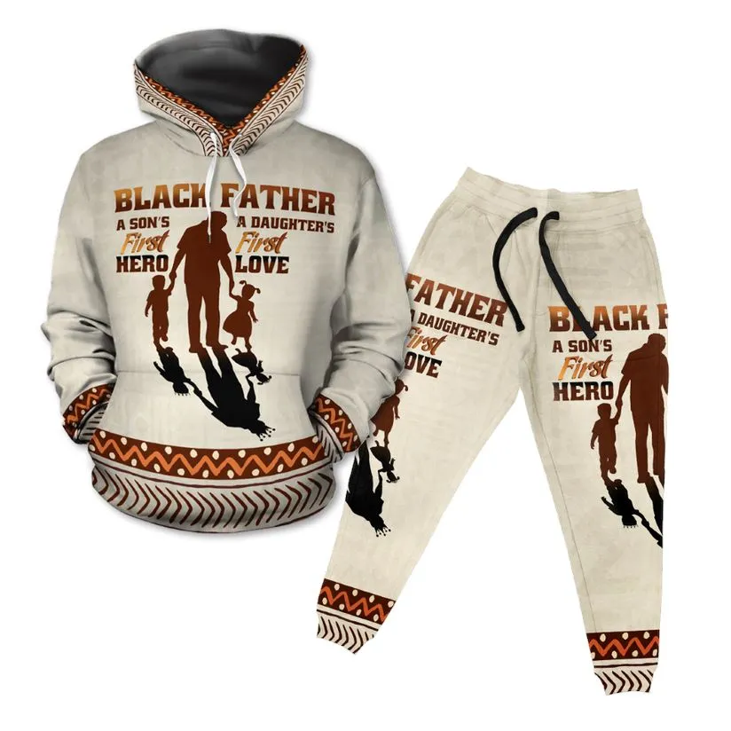 Black Father All-over Hoodie And Joggers Set