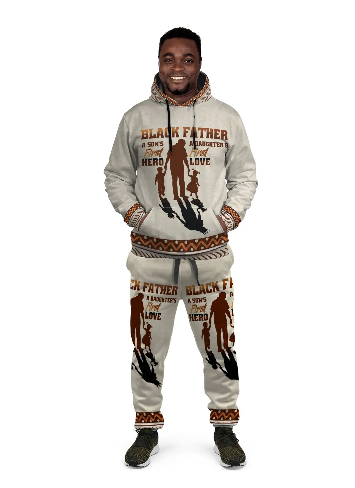 Black Father All-over Hoodie And Joggers Set