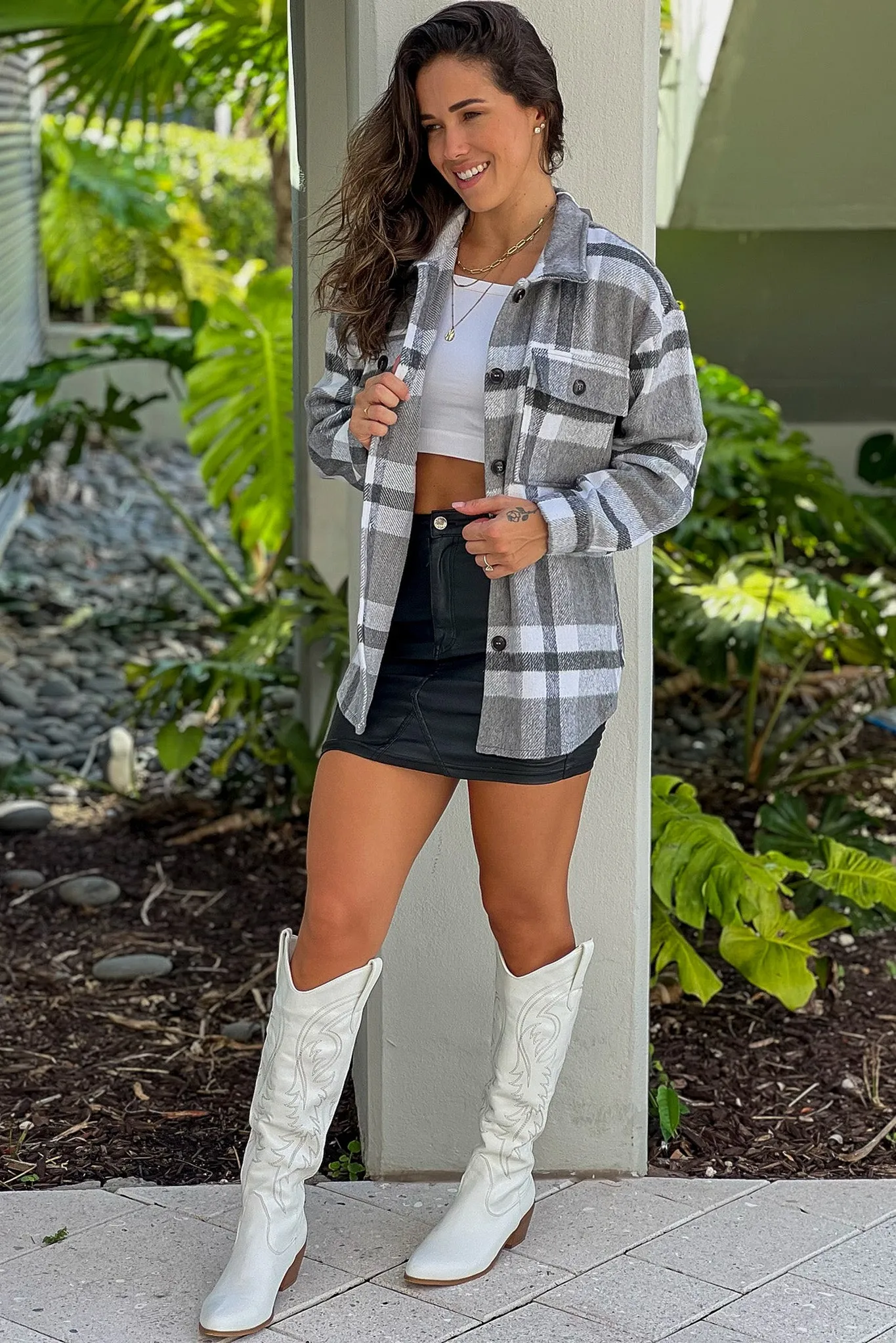 Black Plaid Oversized Shacket