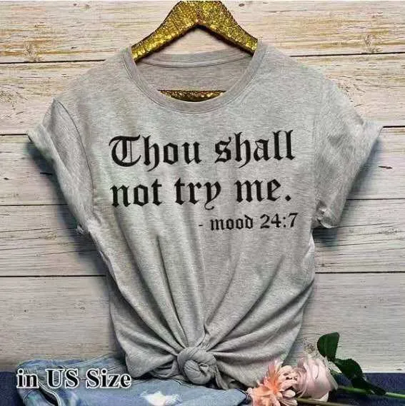 Black "Thou Shall Not Try Me" Tee Shirt