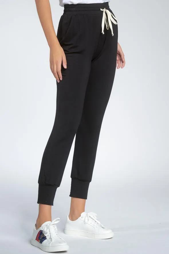 Black Tie Waist Jogger Pant