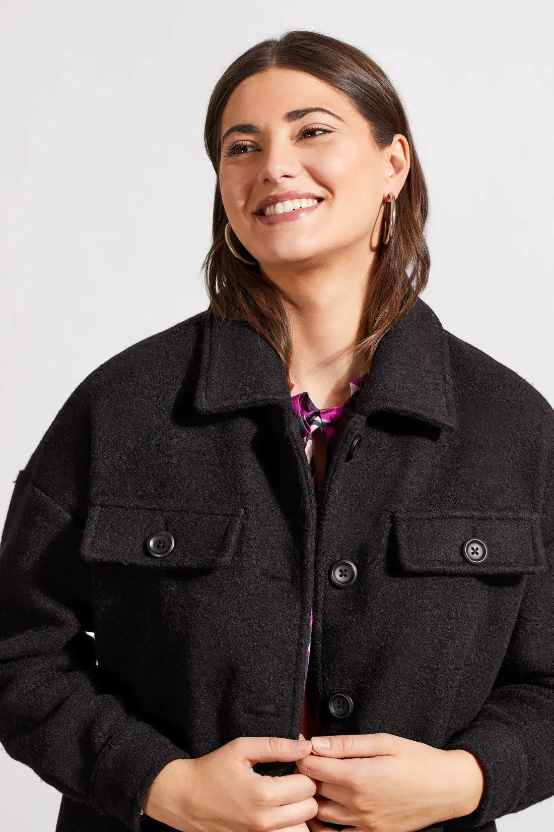 BOILED WOOL JACKET WITH POCKETS