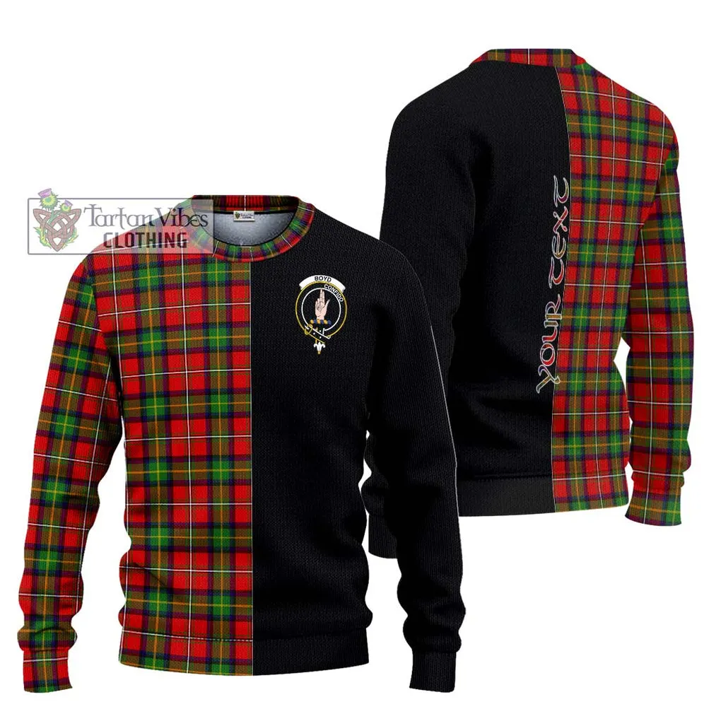 Boyd Tartan Ugly Sweater with Family Crest and Half Of Me Style