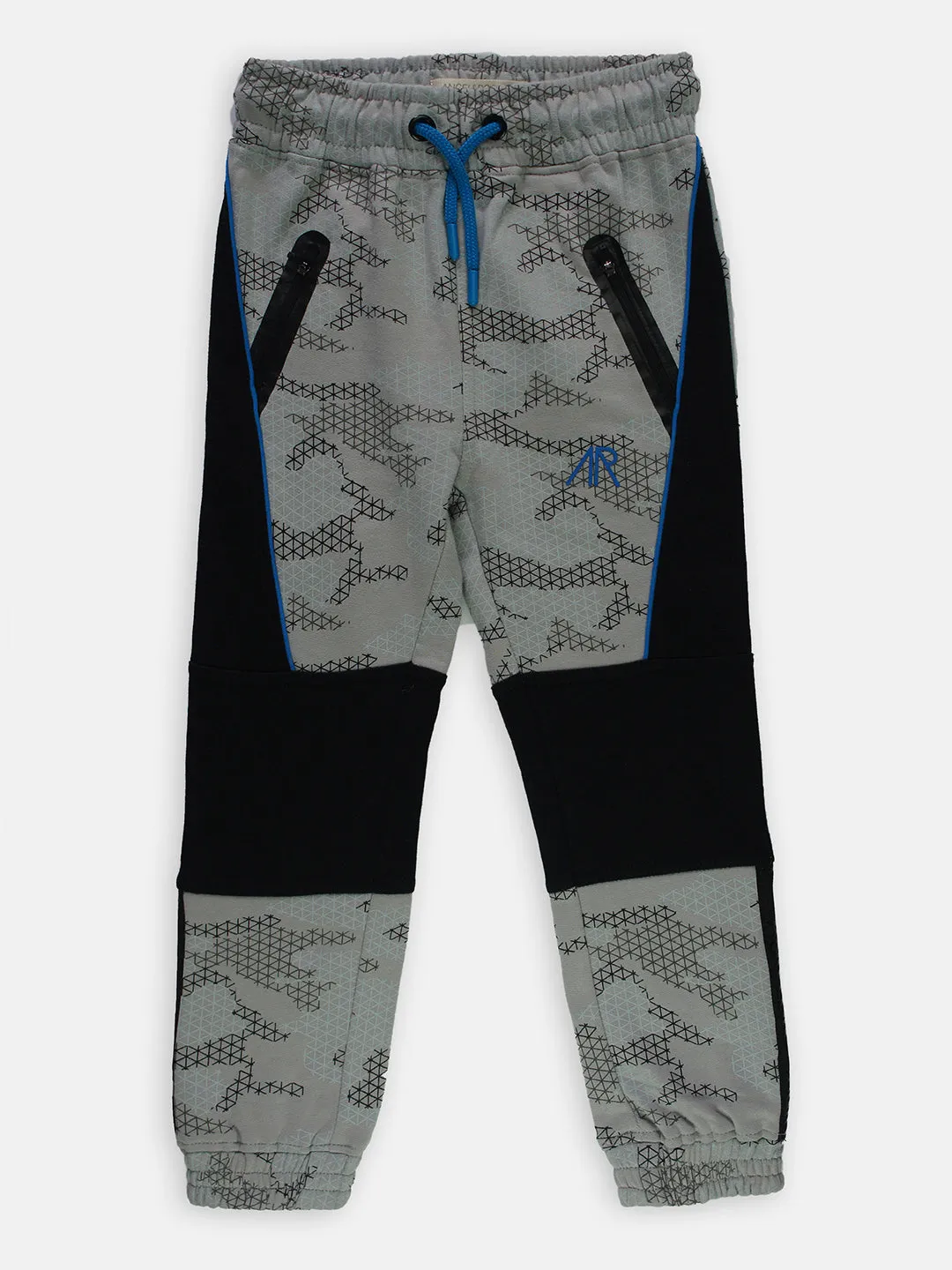 Boys Digital Camo Printed Grey Joggers