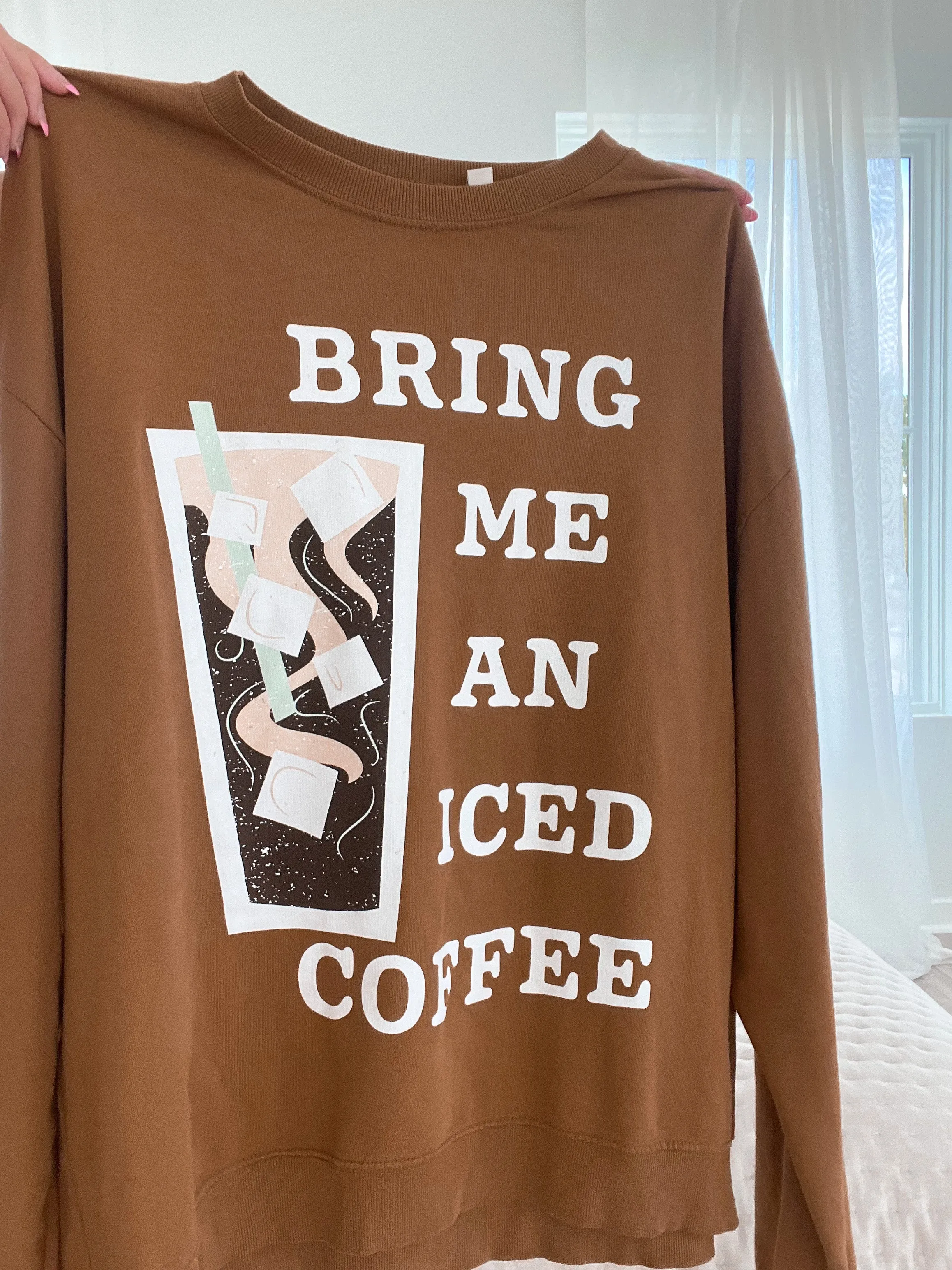 Bring Me An Iced Coffee Hazelnut Lightweight Sweatshirt