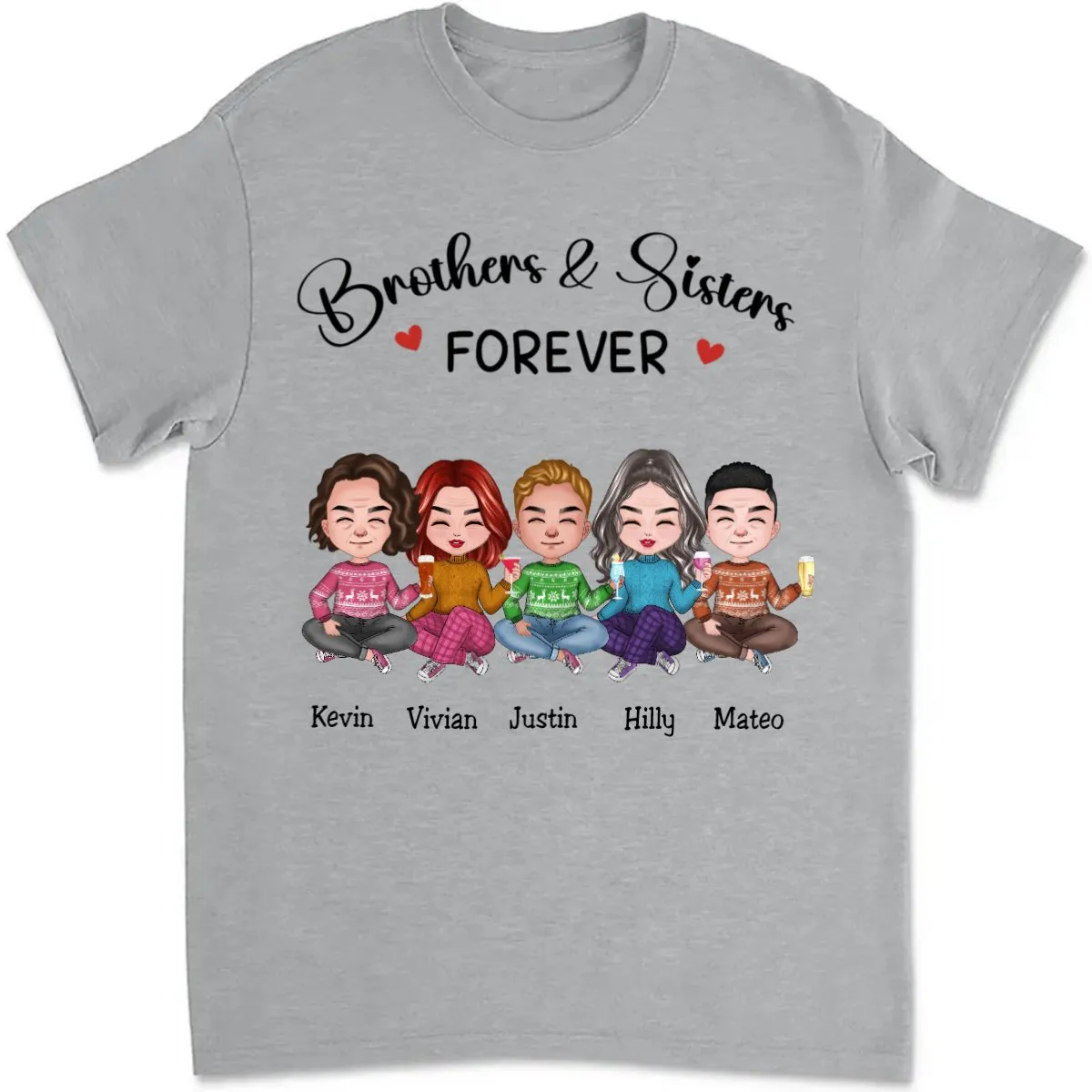 Brothers & Sisters - Brothers & Sisters Forever - Personalized T-Shirt (TB)