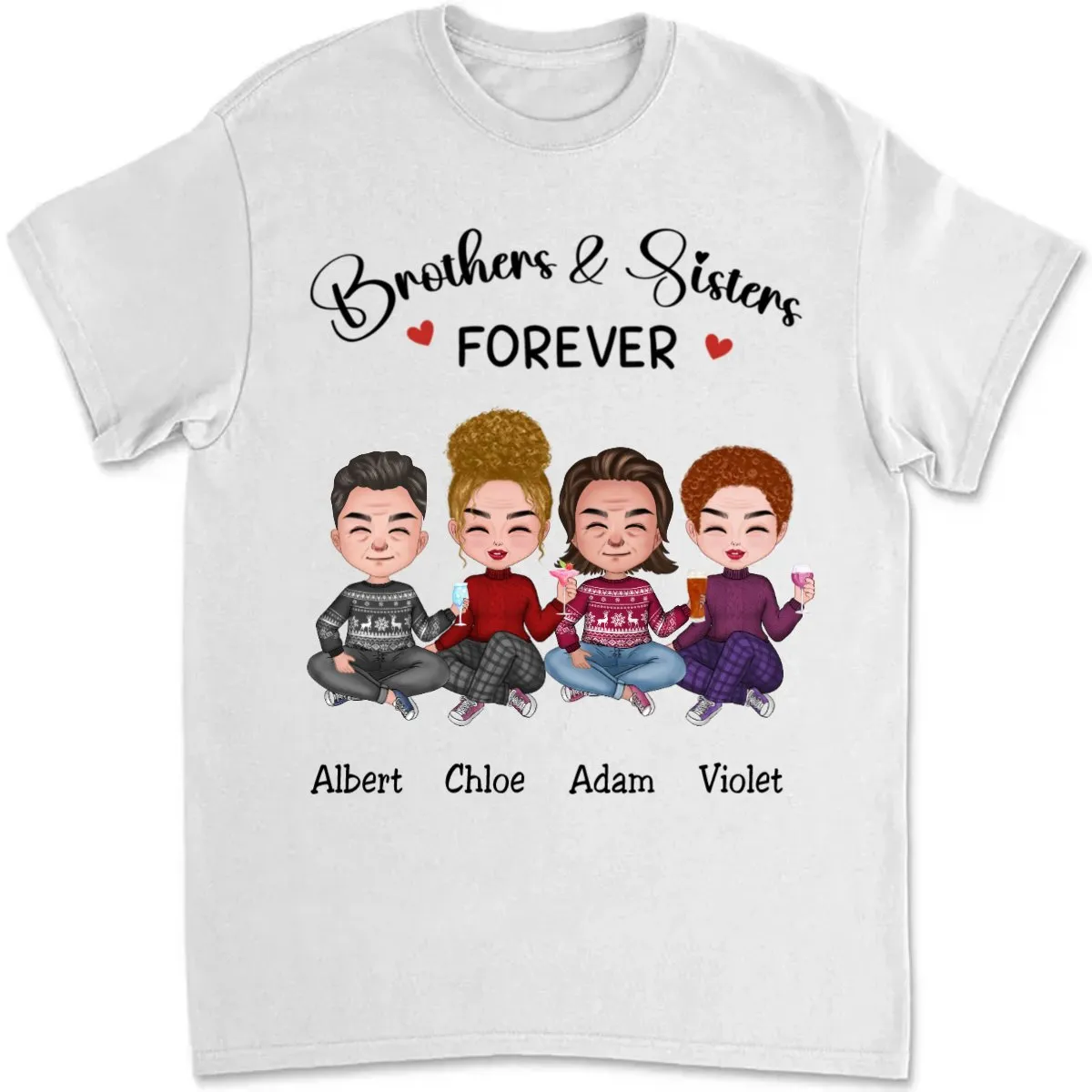 Brothers & Sisters - Brothers & Sisters Forever - Personalized T-Shirt (TB)