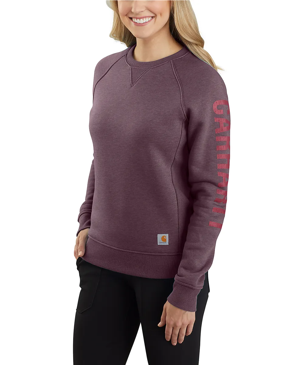 Carhartt Women's Midweight Logo Crew Neck Sweatshirt - Blackberry