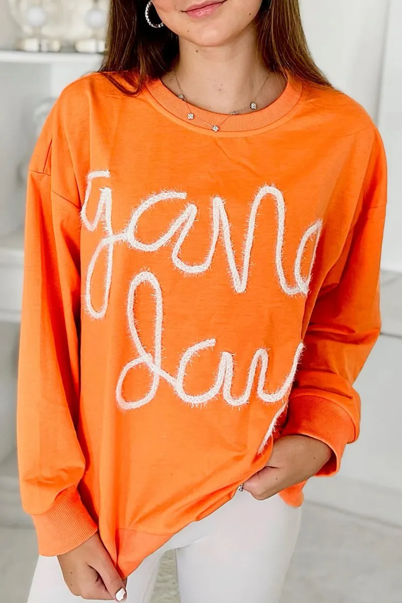 Casual Long Sleeve "Game Day" Graphic Top